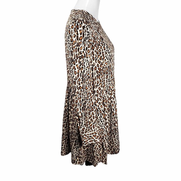 ZARA Woman size Large Animal Print Long Sleeve Mini Dress w/ Pockets - Picture 5 of 9